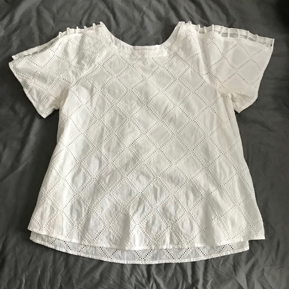 Madewell white eyelit shirt